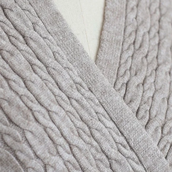 Wrap Front Gray Sweater Size S/M - Picture 4 of 5